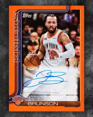 Topps Jalen Brunson Knicks Orange Auto /25
